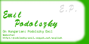 emil podolszky business card